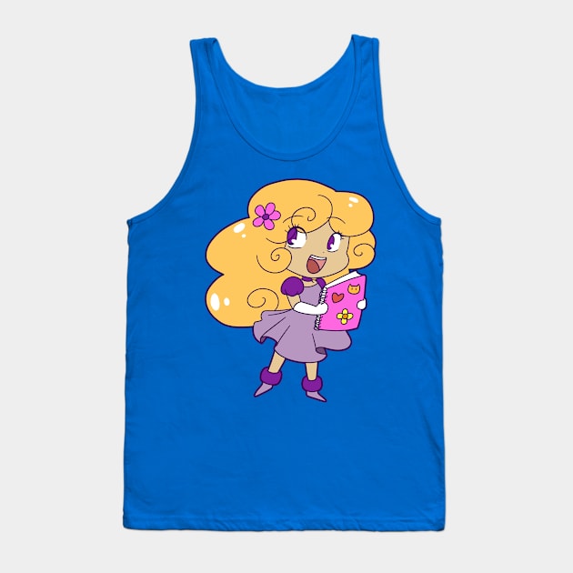 Curly Blonde Girl Tank Top by saradaboru